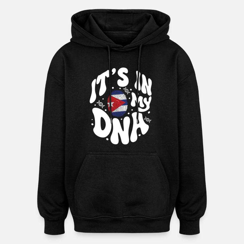 ADN cubain Cuba Drapeau hispanique - Sweat à capuche oversize unisexe - noir