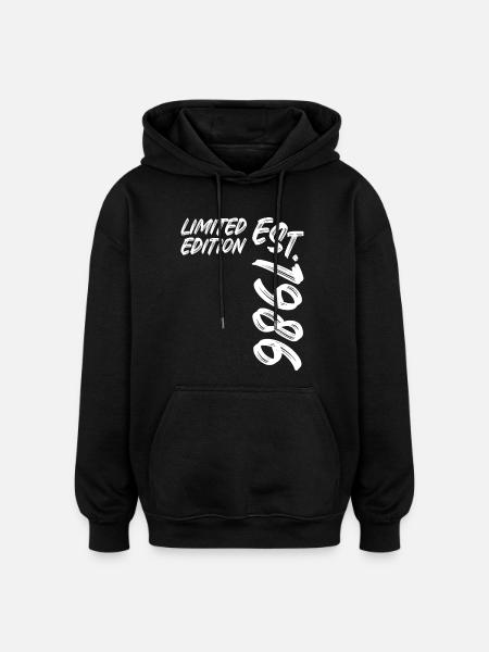 Édition limitée Est. 1986 - Sweat à capuche oversize unisexe - noir
