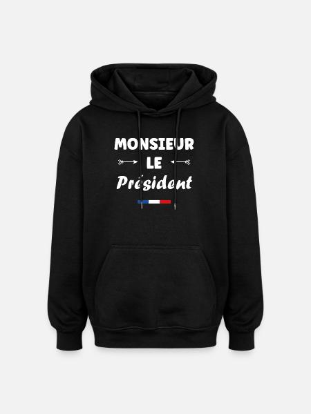 Président - Sweat à capuche oversize unisexe - noir