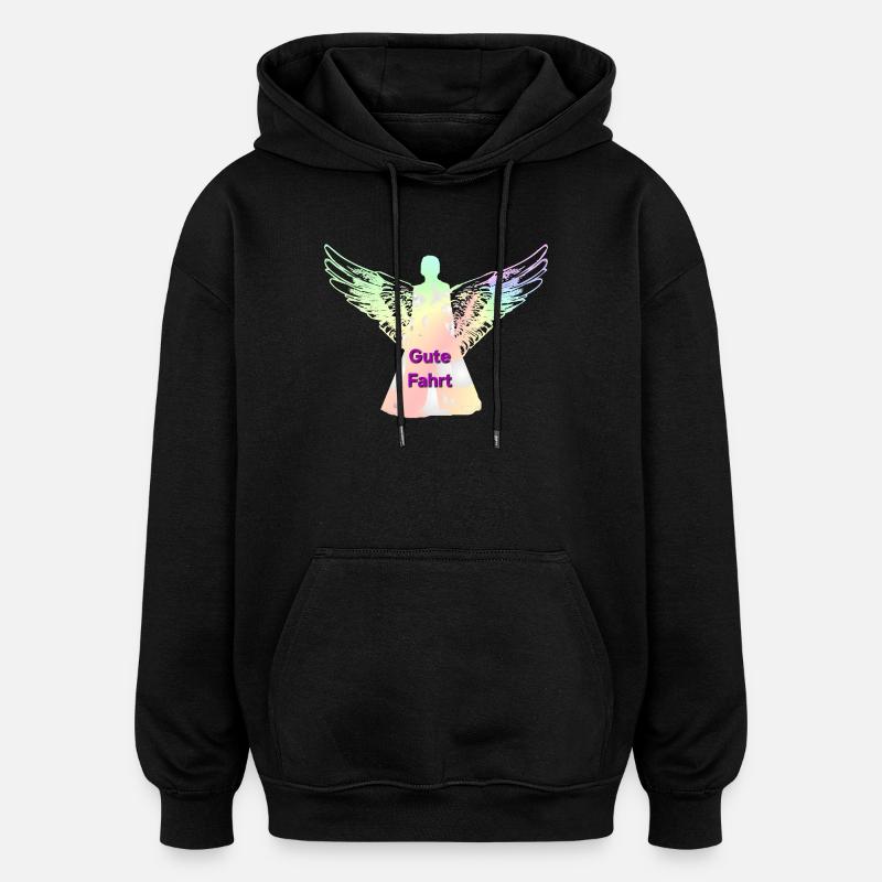 Gute Fahrt Engelflügel Regenbogen Engel - Oversized Unisex Hoodie - Schwarz