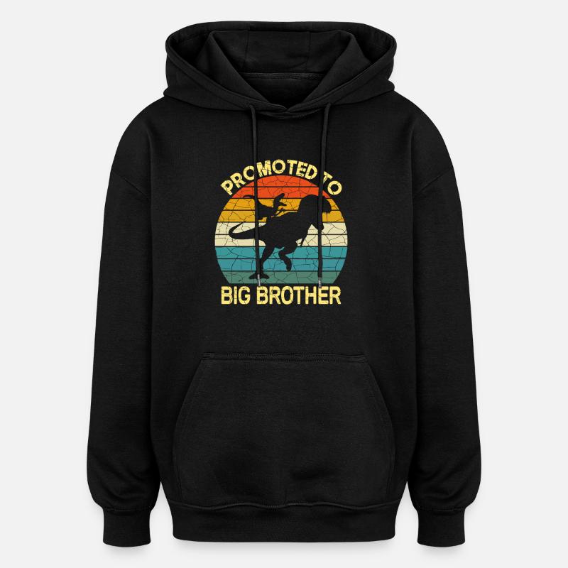 Befördert zum großen Bruder Dinosaurier - Oversized Unisex Hoodie - Schwarz