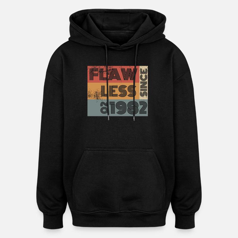 44. Anniversaire Parfait depuis 02/1982 - Sweat à capuche oversize unisexe - noir