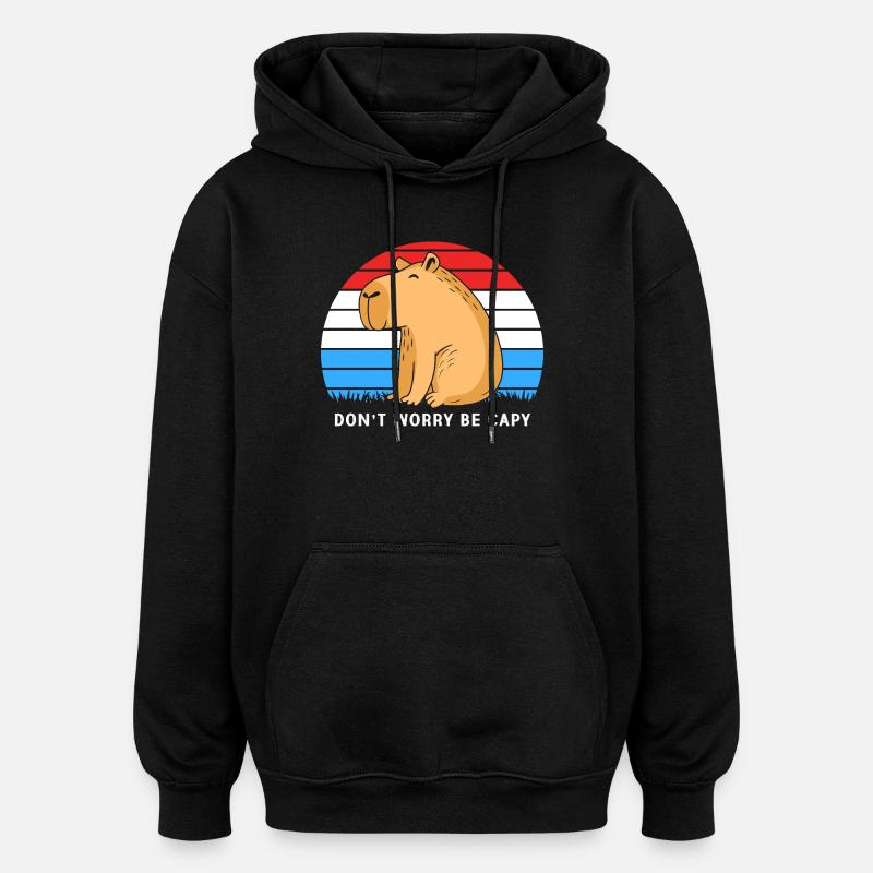 Capybara - Sweat à capuche oversize unisexe - noir
