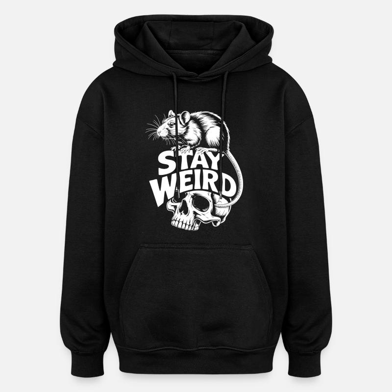 Reste Rat Crâne Bizarre - Sweat à capuche oversize unisexe - noir