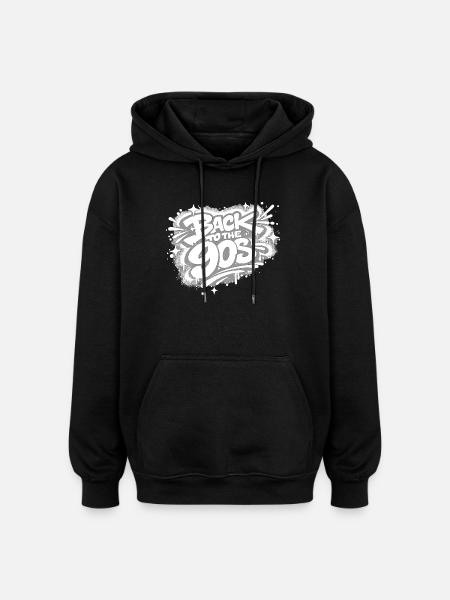 Back to the 90s Graffiti - Oversized Unisex Hoodie - black