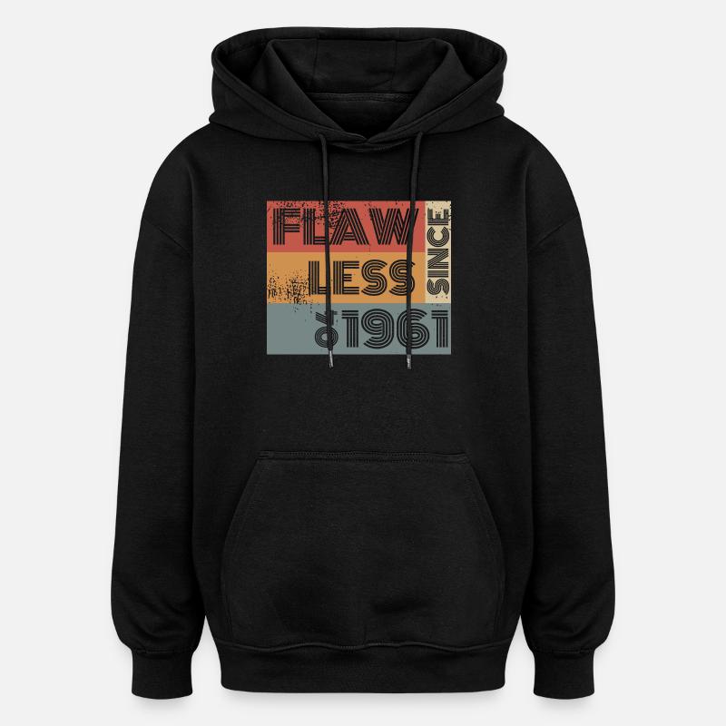 65e anniversaire Parfait depuis 04/1961 - Sweat à capuche oversize unisexe - noir
