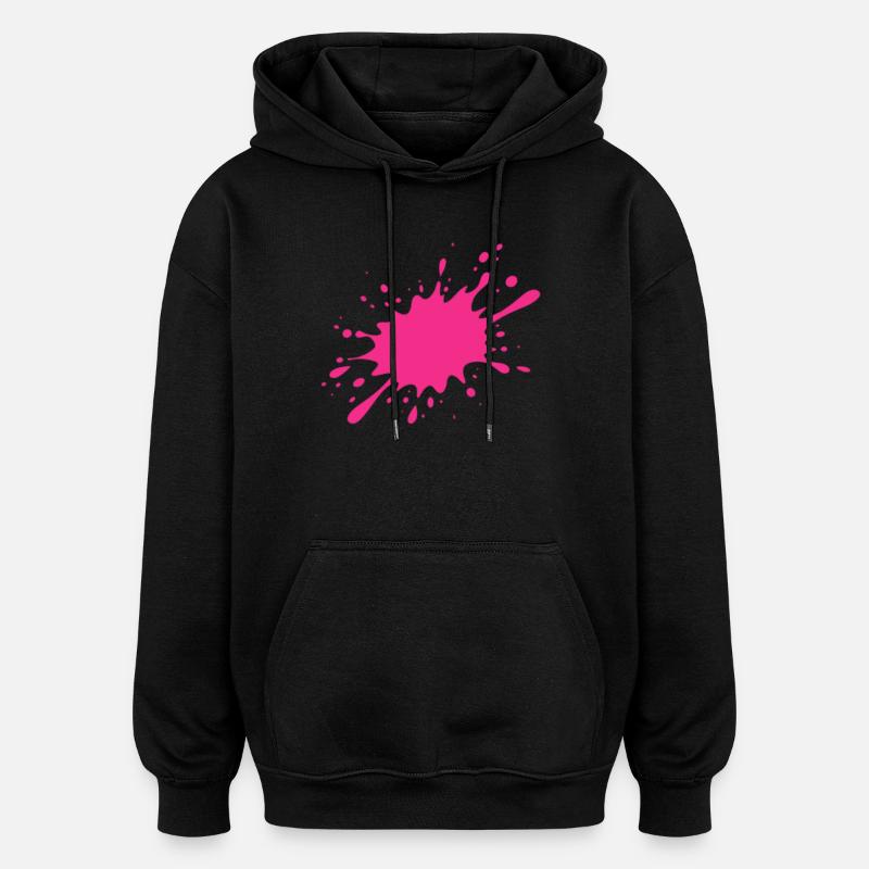 Farbspritzer rose - la Splash Rose - Sweat à capuche oversize unisexe - noir