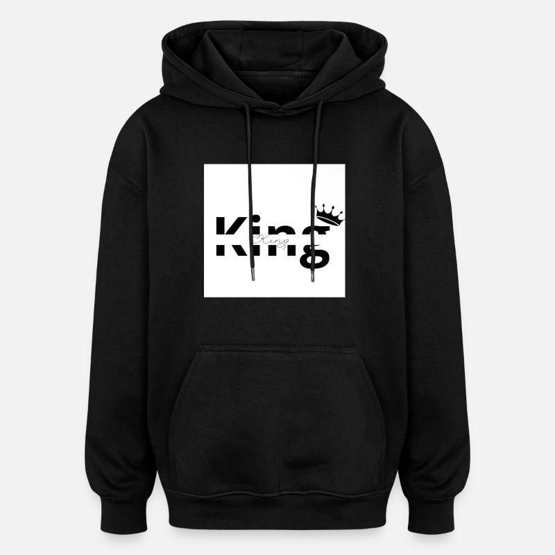 Sweat-shirt King - Sweat à capuche oversize unisexe - noir