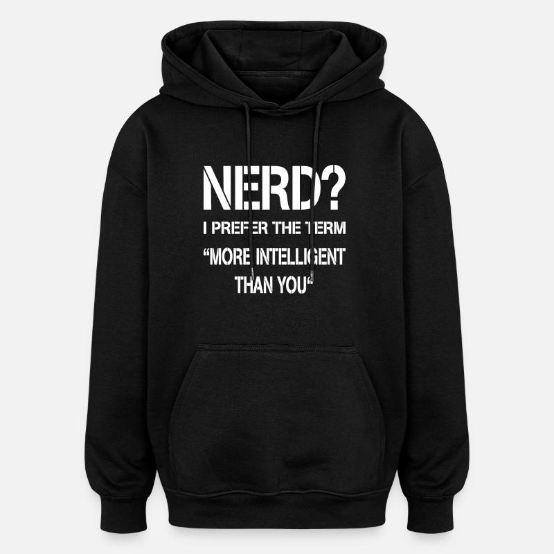 Nerd - Sweat à capuche oversize unisexe - noir