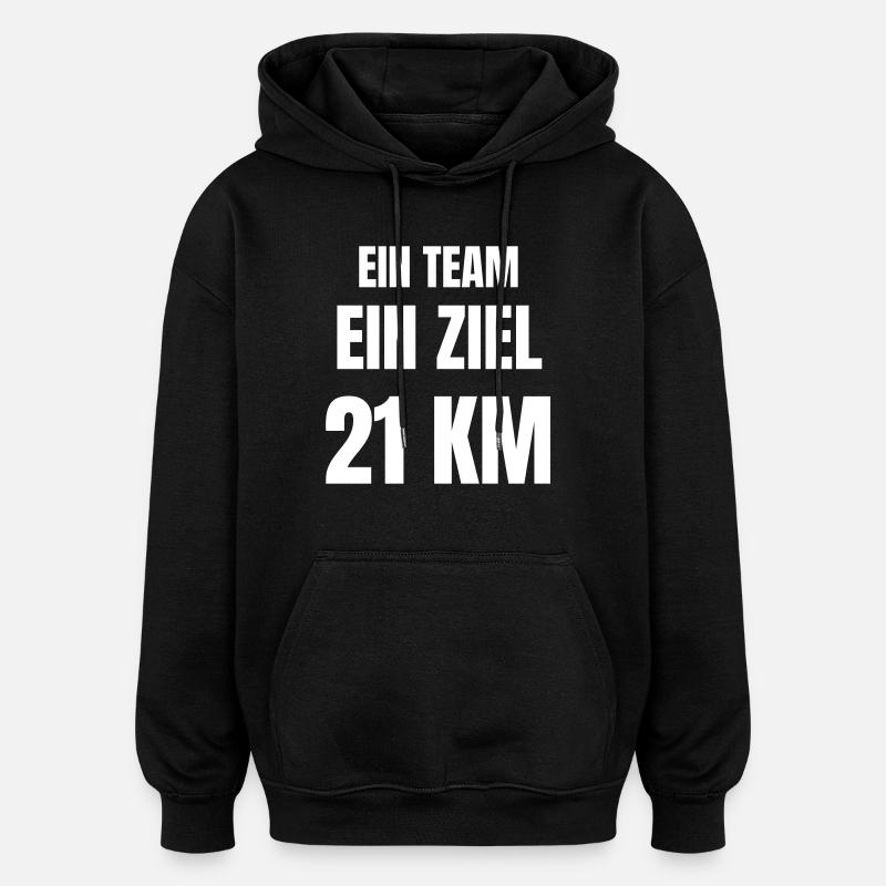 Halbmarathon - Oversized Unisex Hoodie - Schwarz