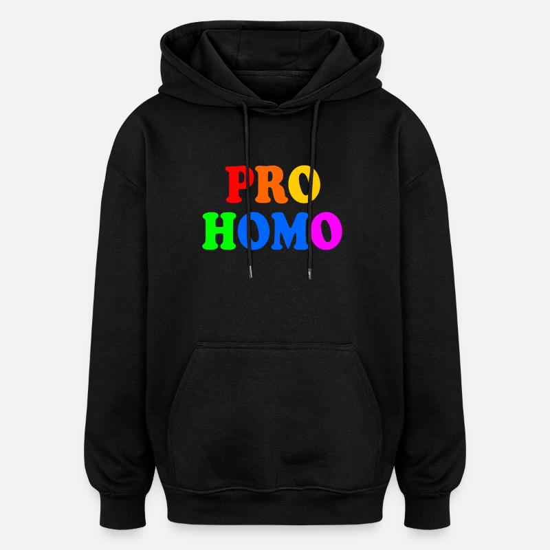 Pro homo - Sweat à capuche oversize unisexe - noir