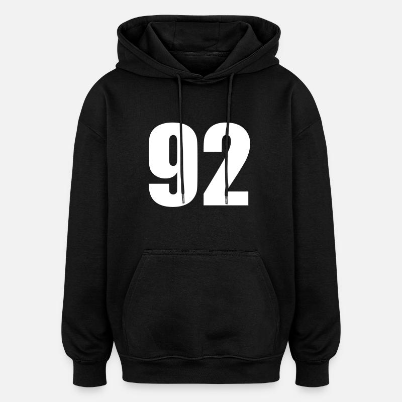 92 - Sweat à capuche oversize unisexe - noir