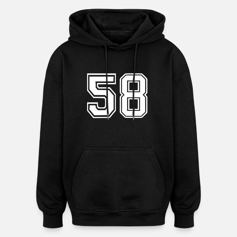 58 - Oversized Unisex Hoodie - Schwarz