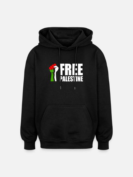 Free palestine - Oversized Unisex Hoodie - black