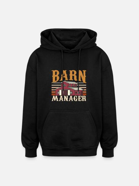 Barn Manager Pferdeliebhaber - Oversized Unisex Hoodie - Schwarz