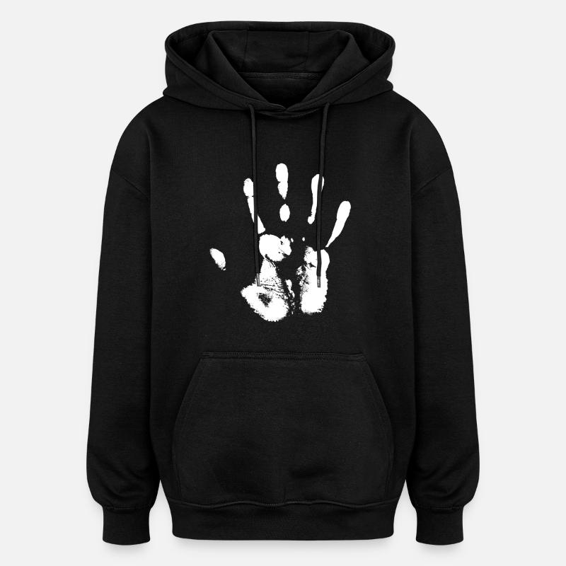 weiße Hand - Oversized Unisex Hoodie - Schwarz