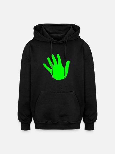 vert main - Sweat à capuche oversize unisexe - noir