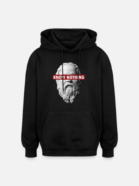 KNOW NOTHING SOCRATES - Oversized Unisex Hoodie - black