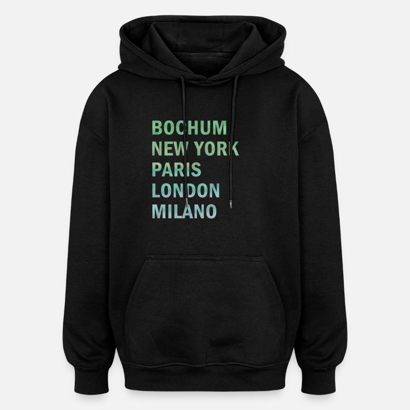 Metropole Bochum - Oversized Unisex Hoodie - Schwarz