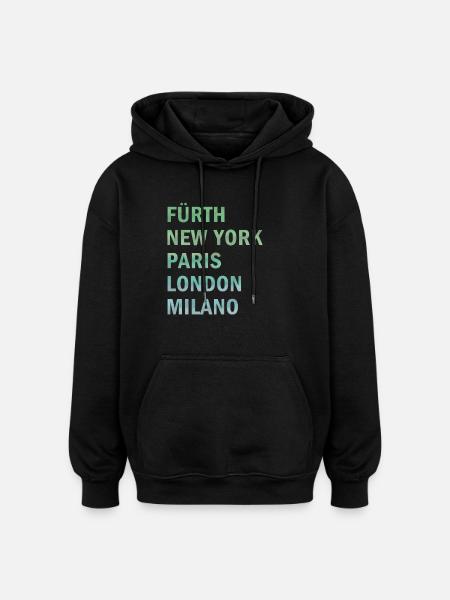 Metropole Fürth - Oversized Unisex Hoodie - Schwarz