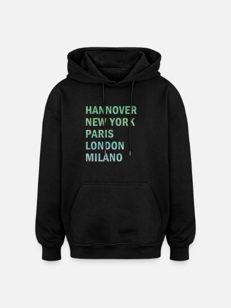 Metropole Hannover - Oversized Unisex Hoodie - Schwarz