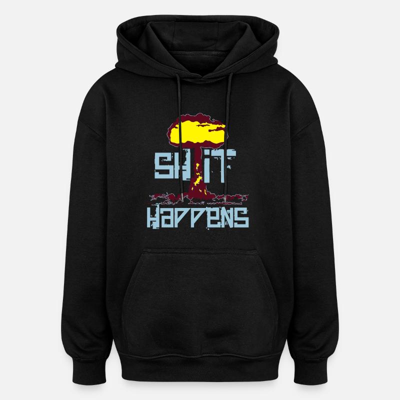 la merde arrive - Sweat à capuche oversize unisexe - noir