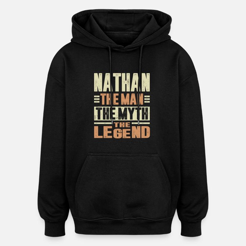 Nathan The Man - Oversized Unisex Hoodie - black