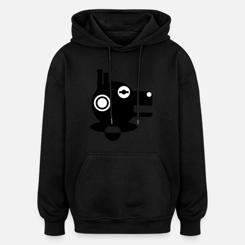 Aliencow - Sweat à capuche oversize unisexe - noir
