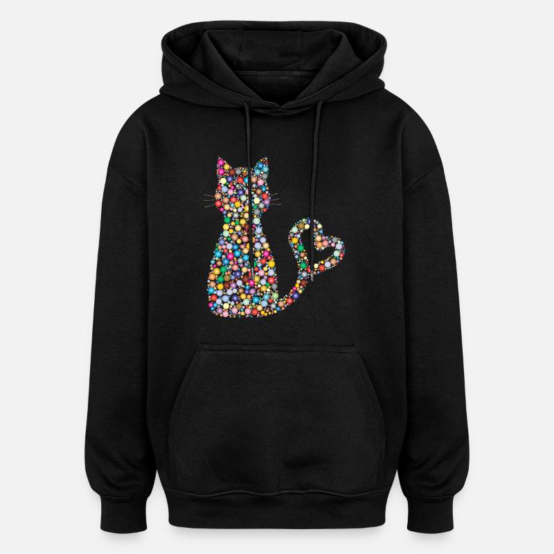Katze Geschenk - Oversized Unisex Hoodie - Schwarz