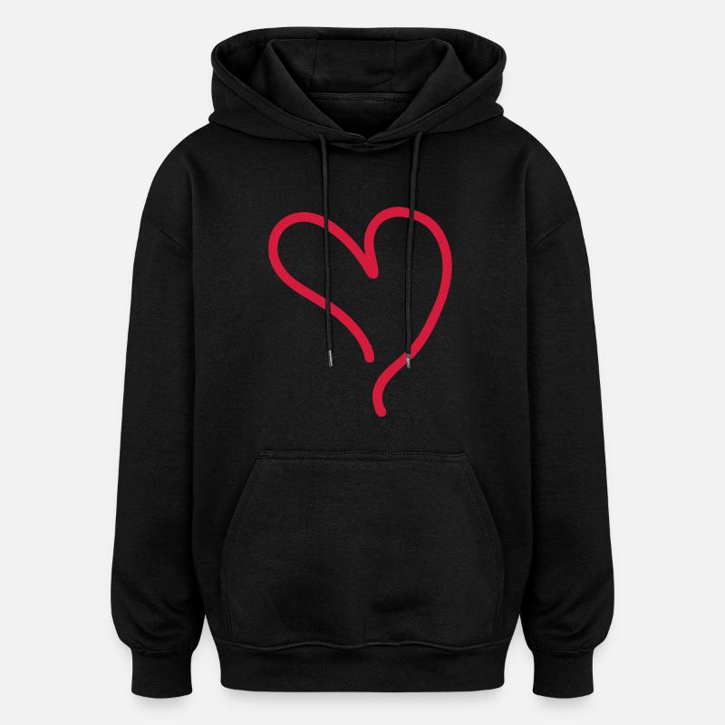 herz - Sweat à capuche oversize unisexe - noir