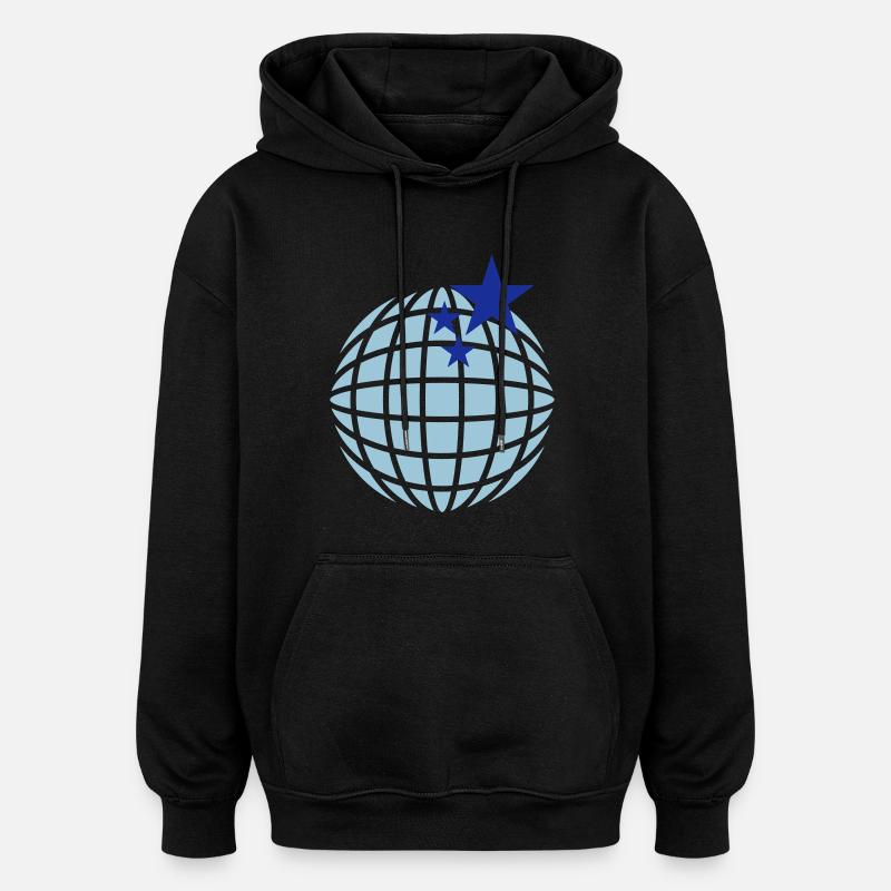 Boule disco / globe disco (2c) - Sweat à capuche oversize unisexe - noir