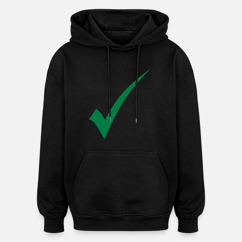 Vérification du crochet vert - Sweat à capuche oversize unisexe - noir