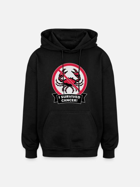 I survived cancer! (3C) - Oversized Unisex Hoodie - black