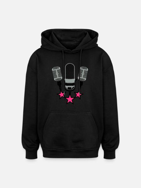 old microphone microphone 20063 - Oversized Unisex Hoodie - black