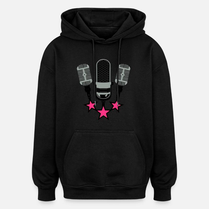 old microphone microphone 20063 - Oversized Unisex Hoodie - black