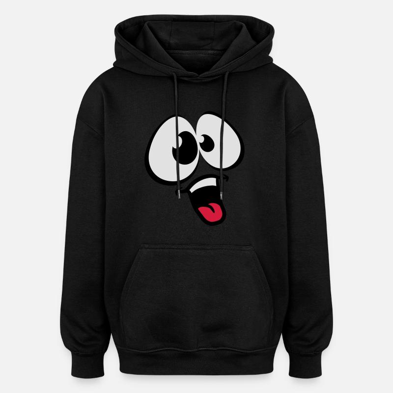Funny Comic Face - Sweat à capuche oversize unisexe - noir