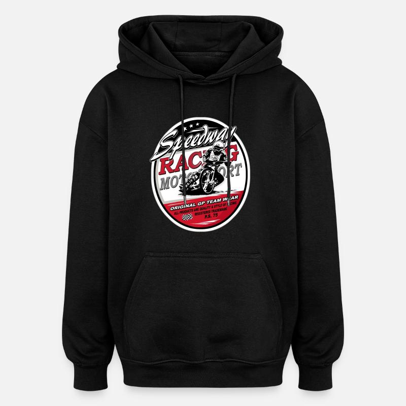 Speedway Racing_AAA - Sweat à capuche oversize unisexe - noir