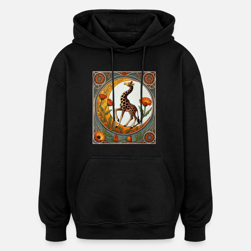 Giraffe - Oversized Unisex Hoodie - black