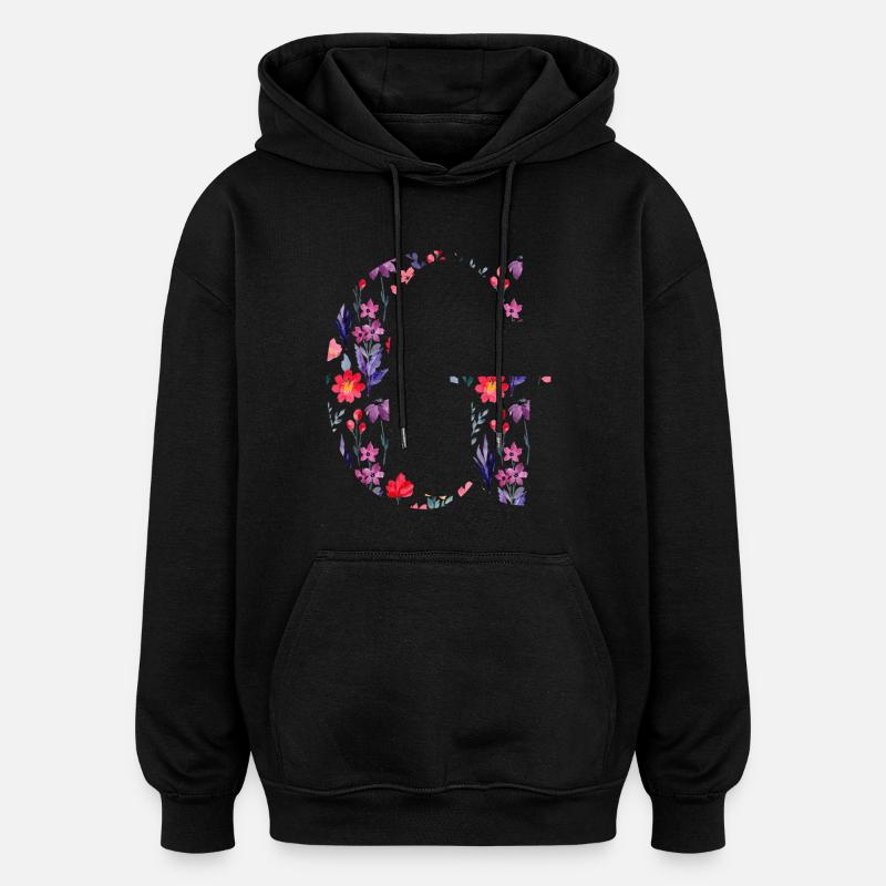 Personalisierter Blumenbuchstabe g - Geschenkidee - Oversized Unisex Hoodie - Schwarz