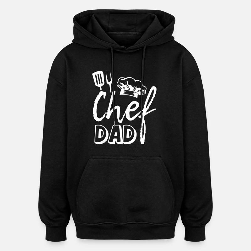 Papa chef - Sweat à capuche oversize unisexe - noir