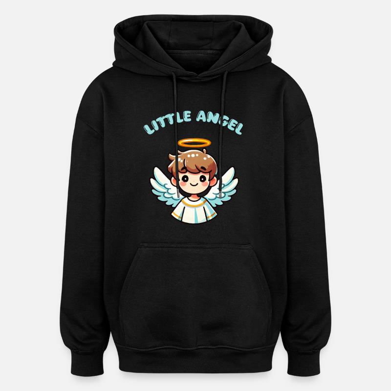 engel junge - Oversized Unisex Hoodie - Schwarz