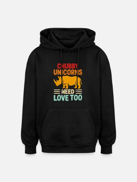 Rhinoceros - Oversized Unisex Hoodie - black