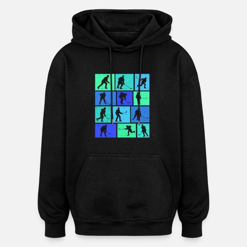 Hockey - Sweat à capuche oversize unisexe - noir
