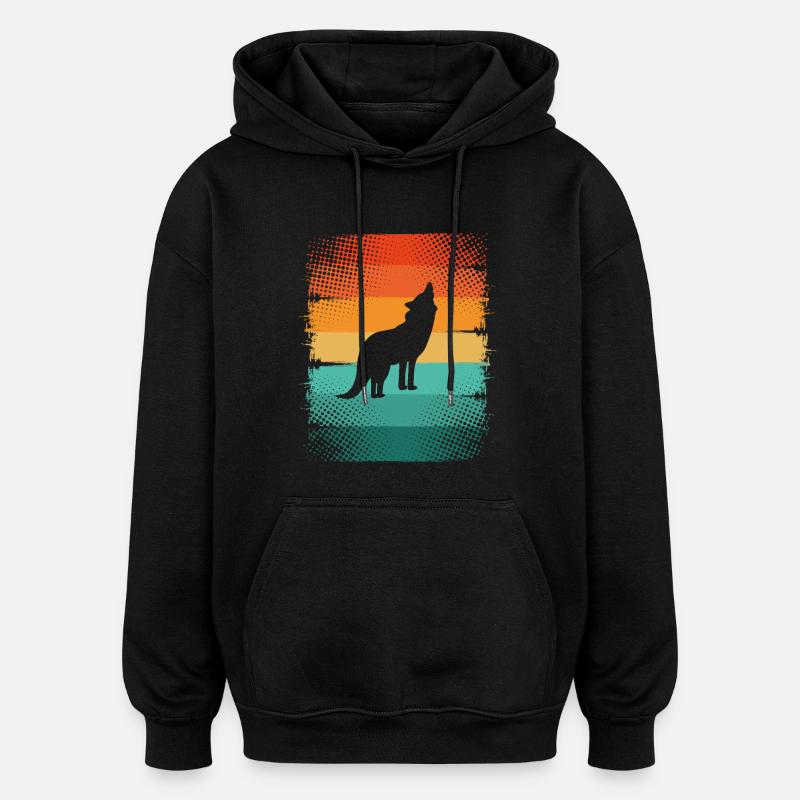 Loup - Sweat à capuche oversize unisexe - noir