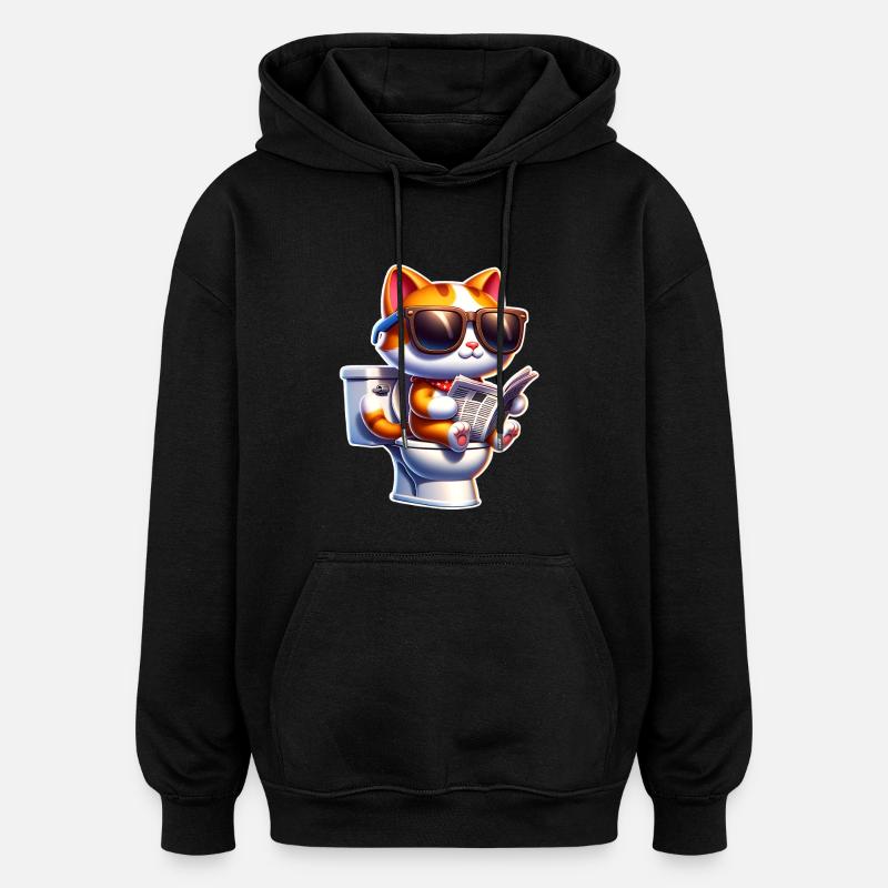 Journal de toilette pour chat - Sweat à capuche oversize unisexe - noir