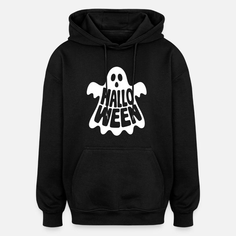 Fantôme d’Halloween - Logo effrayant - Sweat à capuche oversize unisexe - noir