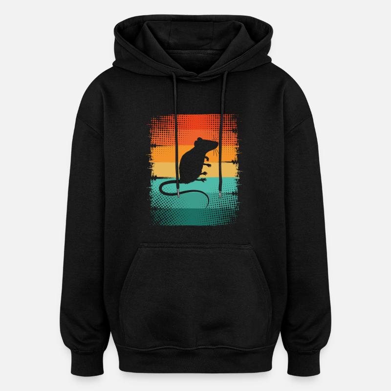 Ratte - Oversized Unisex Hoodie - Schwarz