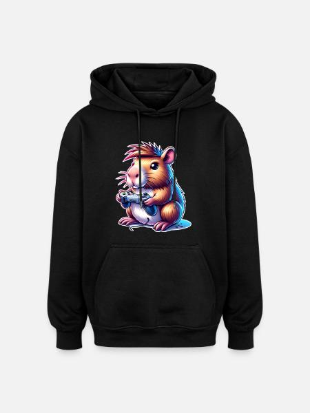 Capybara Gaming - Oversized Unisex Hoodie - black