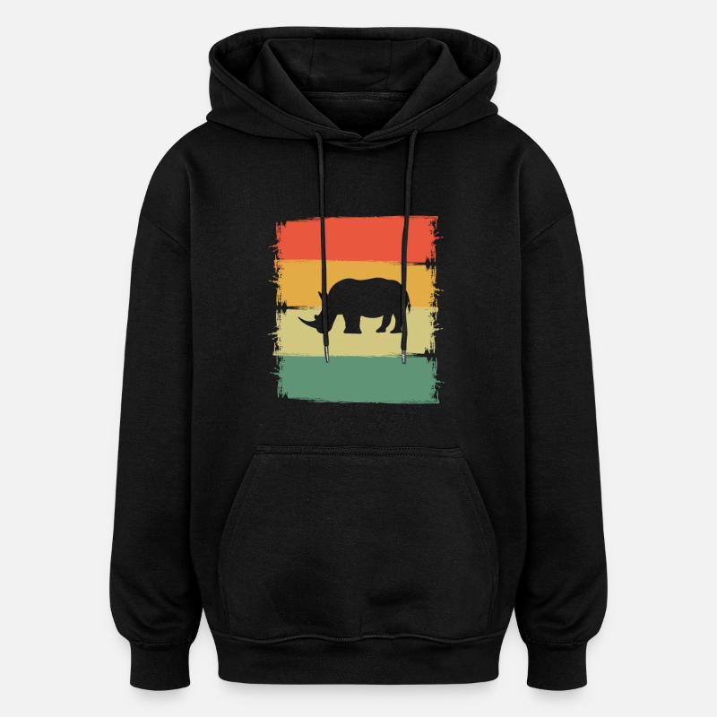 Nashorn - Oversized Unisex Hoodie - Schwarz