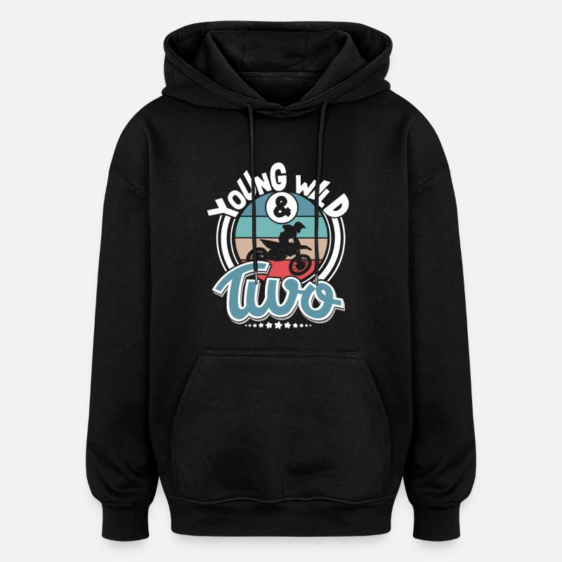 Motocross 2e anniversaire - Sweat à capuche oversize unisexe - noir